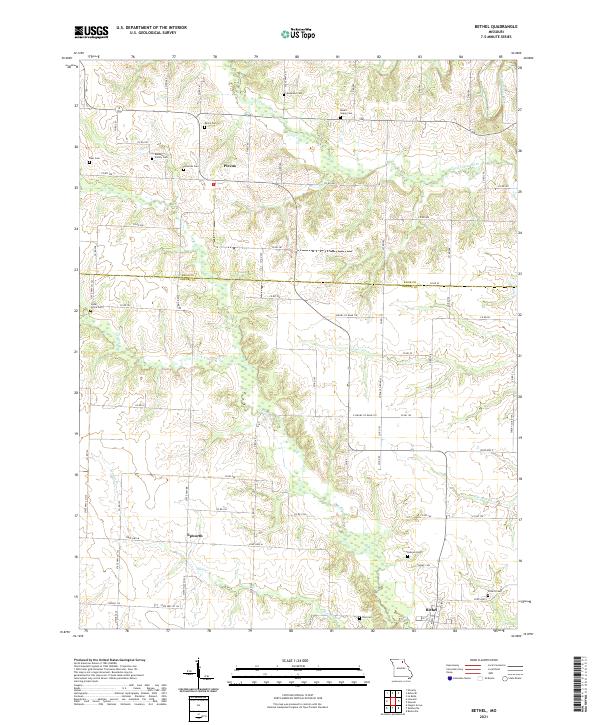 USGS US Topo 7.5-minute map for Bethel MO 2021