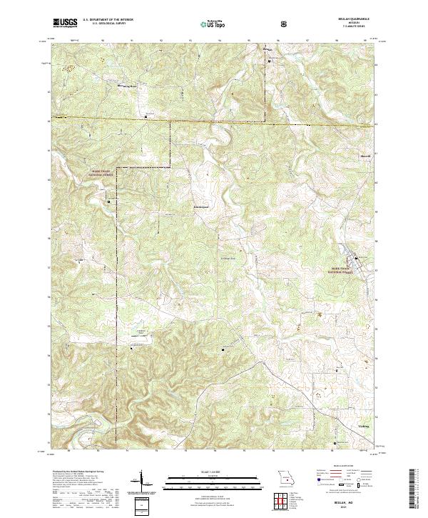 USGS US Topo 7.5-minute map for Beulah MO 2021