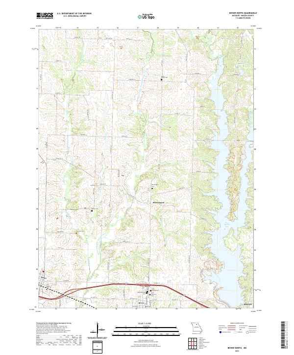 USGS US Topo 7.5-minute map for Bevier North MO 2021