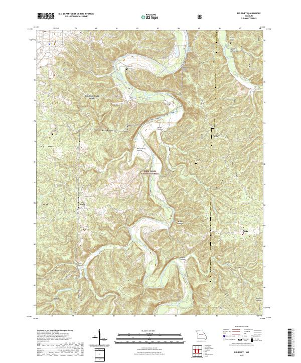 USGS US Topo 7.5-minute map for Big Piney MO 2021