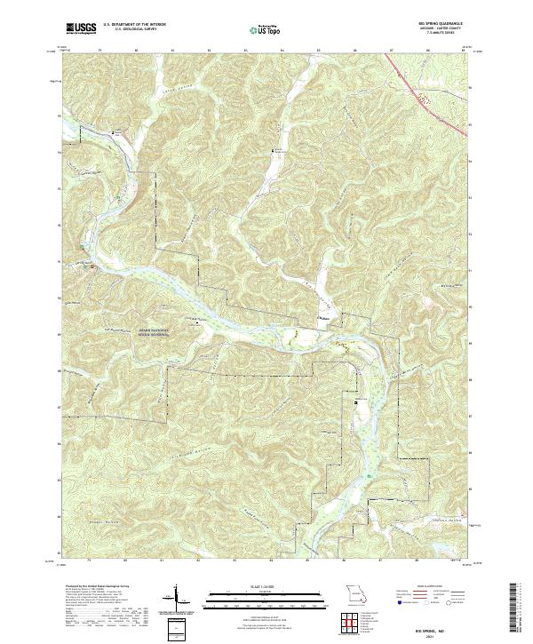 USGS US Topo 7.5-minute map for Big Spring MO 2021