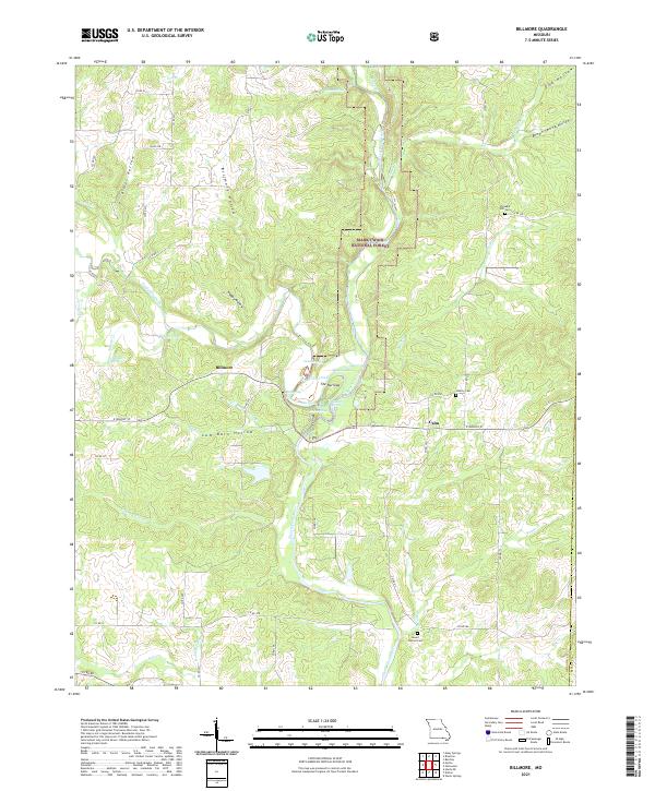 USGS US Topo 7.5-minute map for Billmore MO 2021