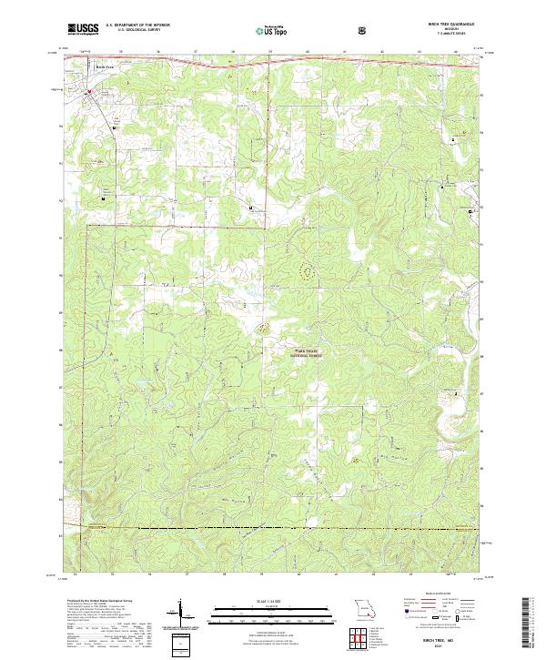 USGS US Topo 7.5-minute map for Birch Tree MO 2021