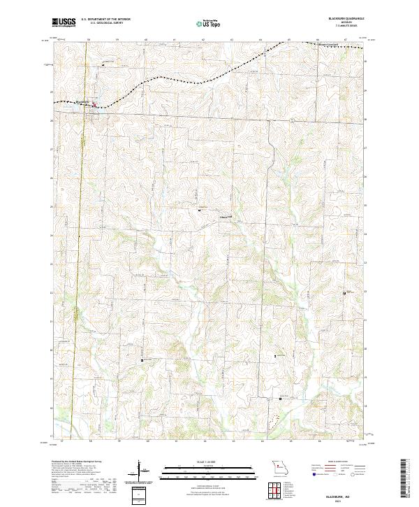 USGS US Topo 7.5-minute map for Blackburn MO 2021