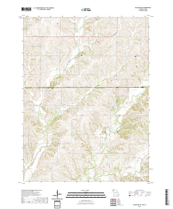 USGS US Topo 7.5-minute map for Blockton SE MOIA 2021