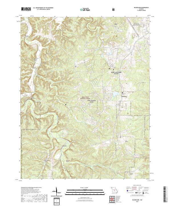 USGS US Topo 7.5-minute map for Bloodland MO 2021