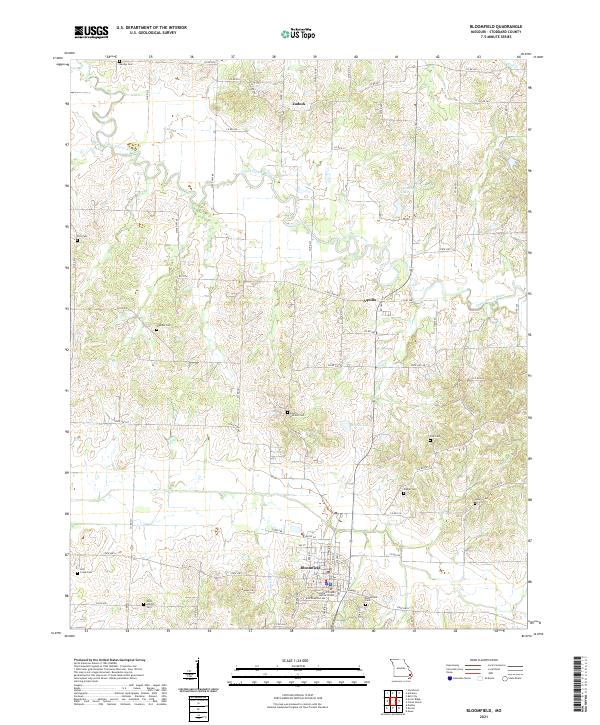 USGS US Topo 7.5-minute map for Bloomfield MO 2021