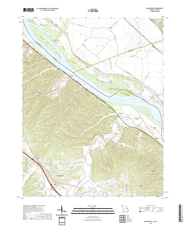 USGS US Topo 7.5-minute map for Bloomsdale MOIL 2021