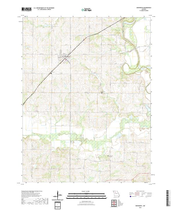 USGS US Topo 7.5-minute map for Bosworth MO 2021