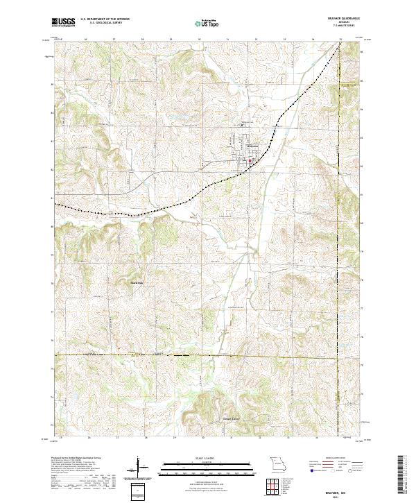 USGS US Topo 7.5-minute map for Braymer MO 2021