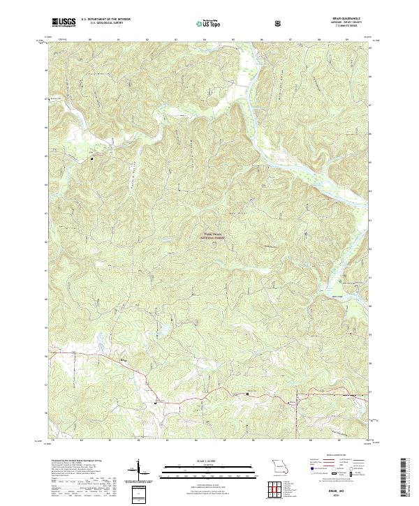 USGS US Topo 7.5-minute map for Briar MO 2021