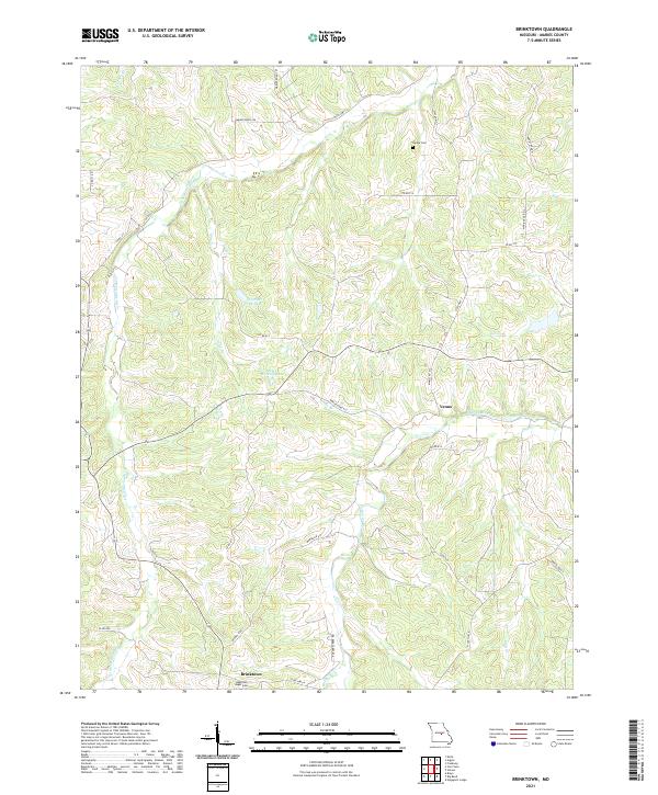 USGS US Topo 7.5-minute map for Brinktown MO 2021