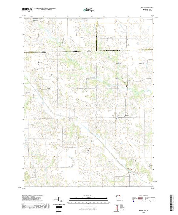 USGS US Topo 7.5-minute map for Brock MOIA 2021