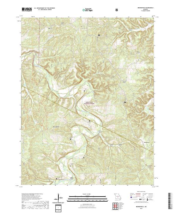 USGS US Topo 7.5-minute map for Brownfield MO 2021