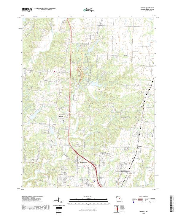 USGS US Topo 7.5-minute map for Browns MO 2021