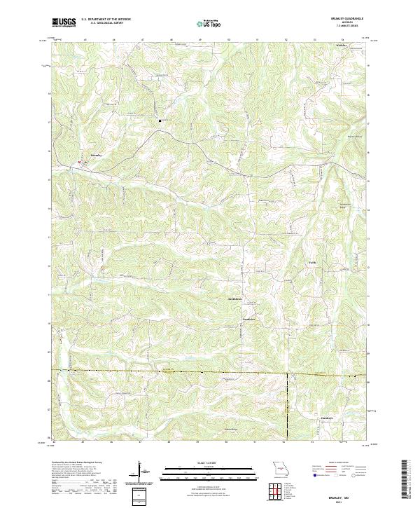 USGS US Topo 7.5-minute map for Brumley MO 2021