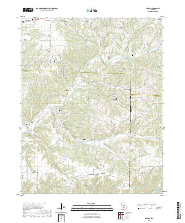 US Topo 7.5-minute map for Bruner MO