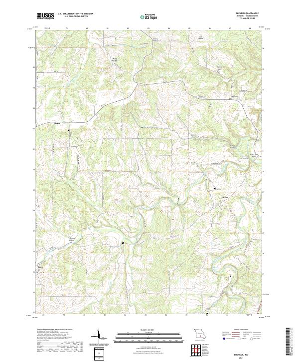 USGS US Topo 7.5-minute map for Bucyrus MO 2021