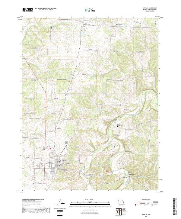 USGS US Topo 7.5-minute map for Buffalo MO 2021