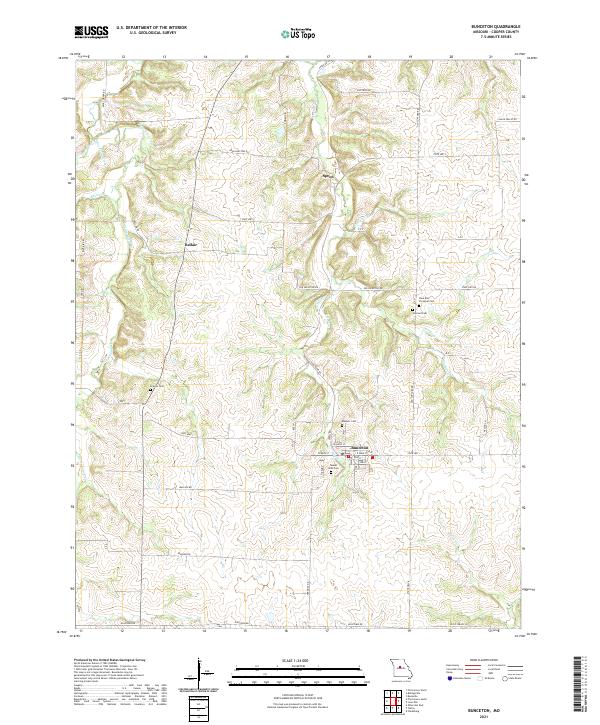 USGS US Topo 7.5-minute map for Bunceton MO 2021