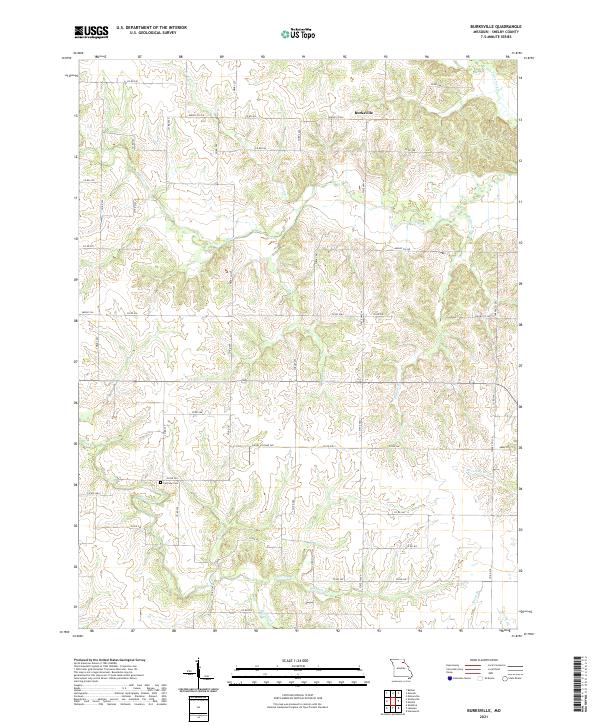 USGS US Topo 7.5-minute map for Burksville MO 2021