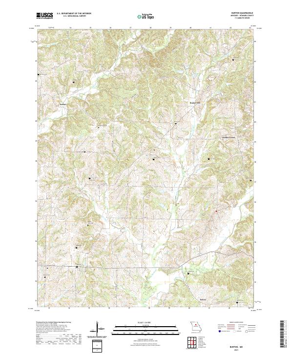 USGS US Topo 7.5-minute map for Burton MO 2021