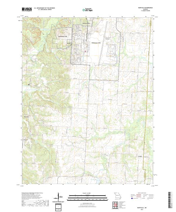 USGS US Topo 7.5-minute map for Burtville MO 2021