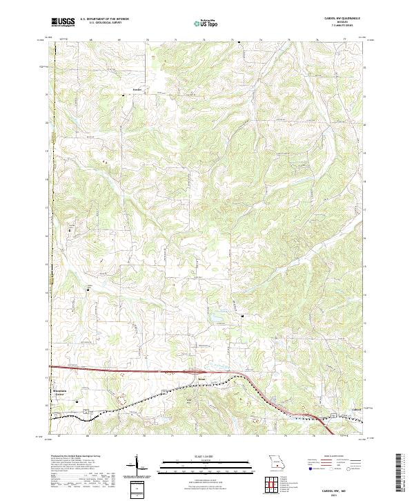 USGS US Topo 7.5-minute map for Cabool NW MO 2021