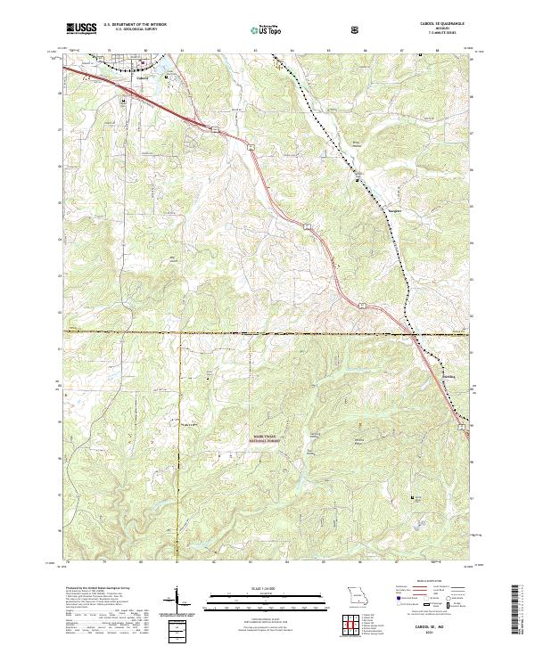 USGS US Topo 7.5-minute map for Cabool SE MO 2021