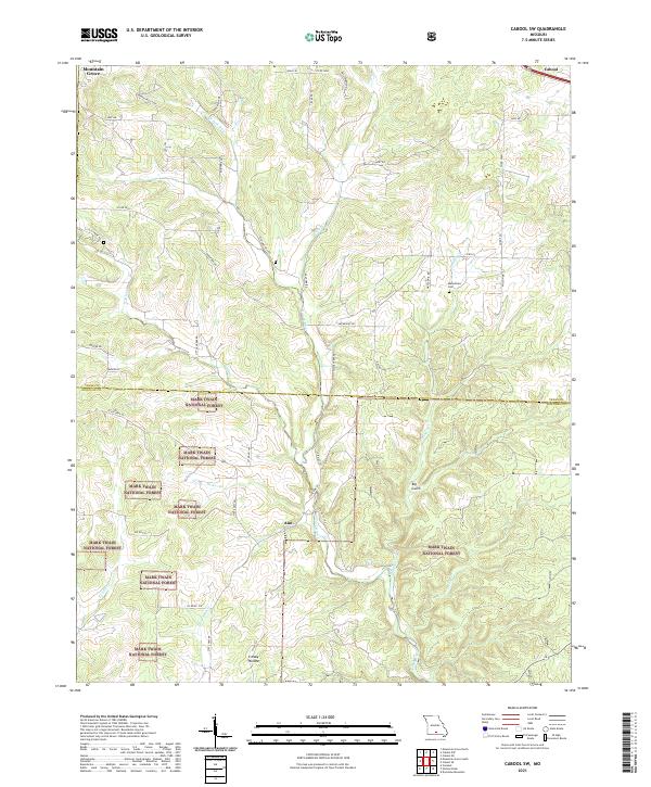 USGS US Topo 7.5-minute map for Cabool SW MO 2021