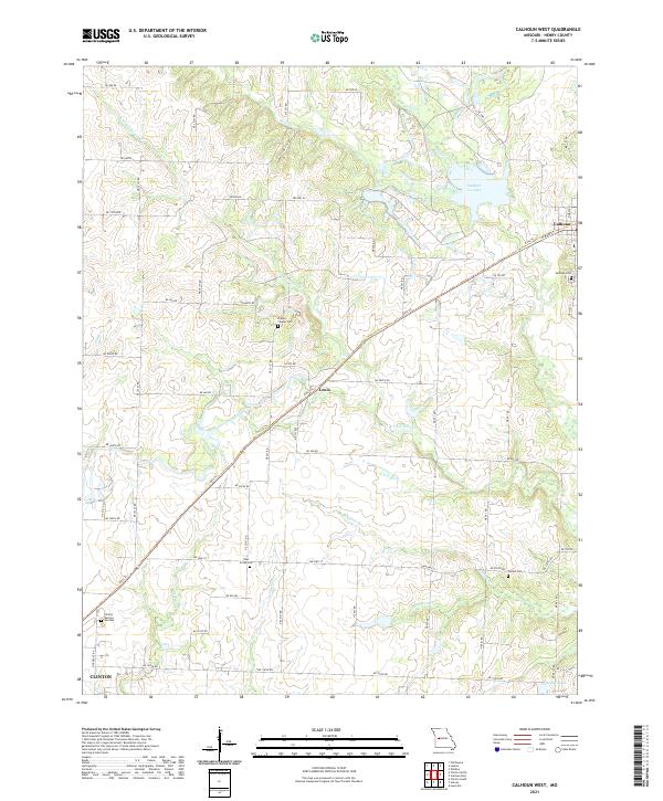 USGS US Topo 7.5-minute map for Calhoun West MO 2021