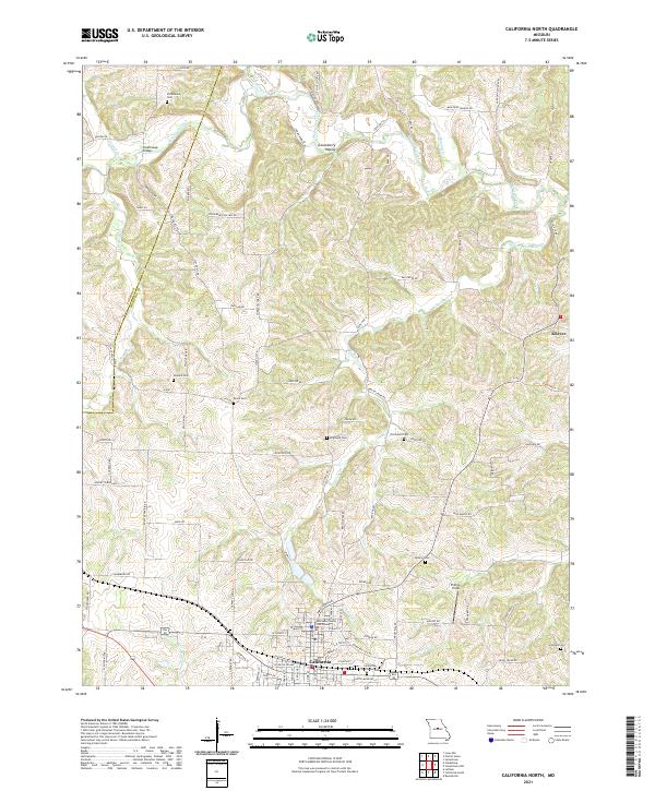 USGS US Topo 7.5-minute map for California North MO 2021