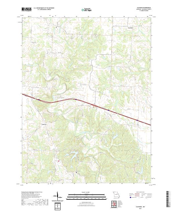 USGS US Topo 7.5-minute map for Calwood MO 2021