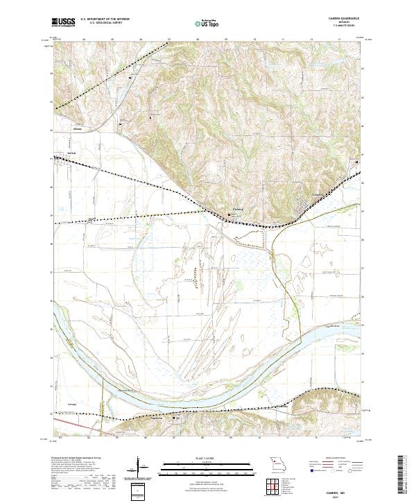 USGS US Topo 7.5-minute map for Camden MO 2021