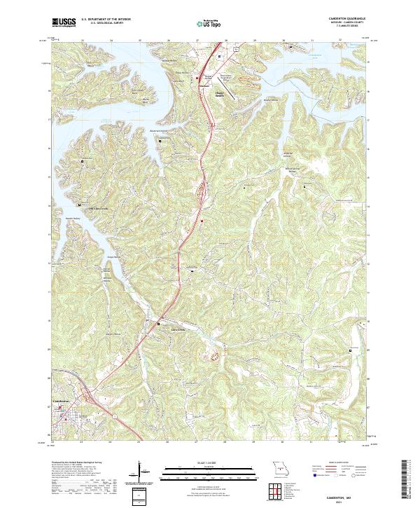 USGS US Topo 7.5-minute map for Camdenton MO 2021