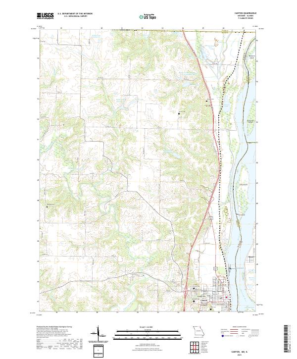 USGS US Topo 7.5-minute map for Canton MOIL 2021