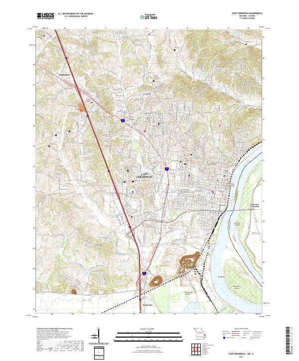 USGS US Topo 7.5-minute map for Cape Girardeau MOIL 2021