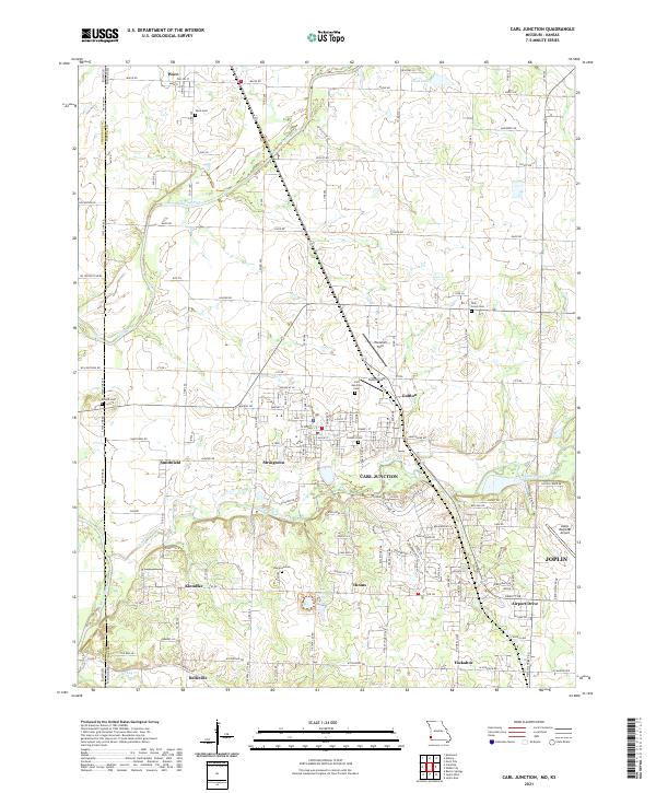 USGS US Topo 7.5-minute map for Carl Junction MOKS 2021