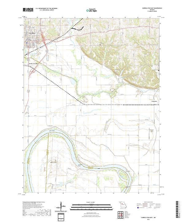 USGS US Topo 7.5-minute map for Carrollton East MO 2021