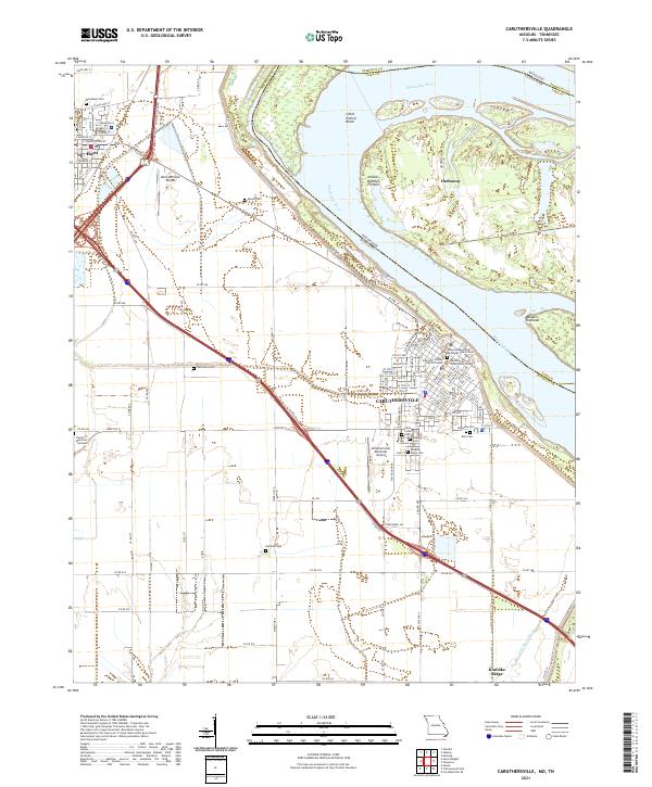 USGS US Topo 7.5-minute map for Caruthersville MOTN 2021