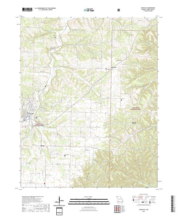 USGS US Topo 7.5-minute map for Cassville MO 2021