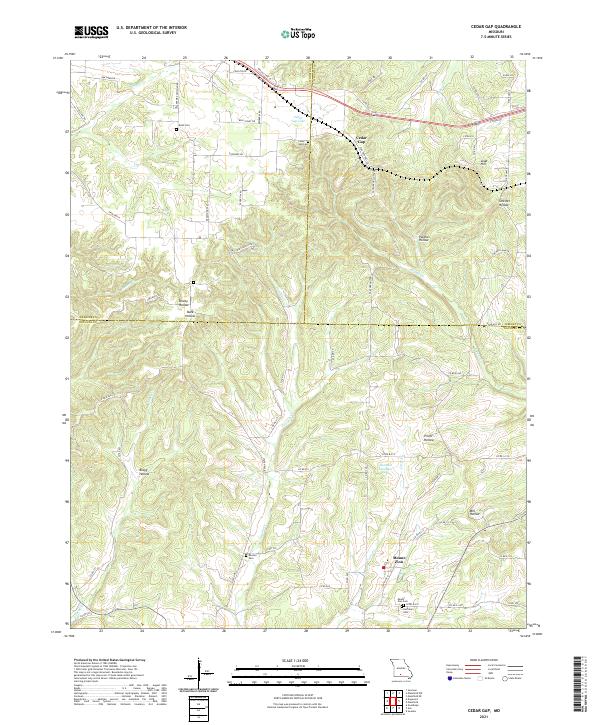 USGS US Topo 7.5-minute map for Cedar Gap MO 2021