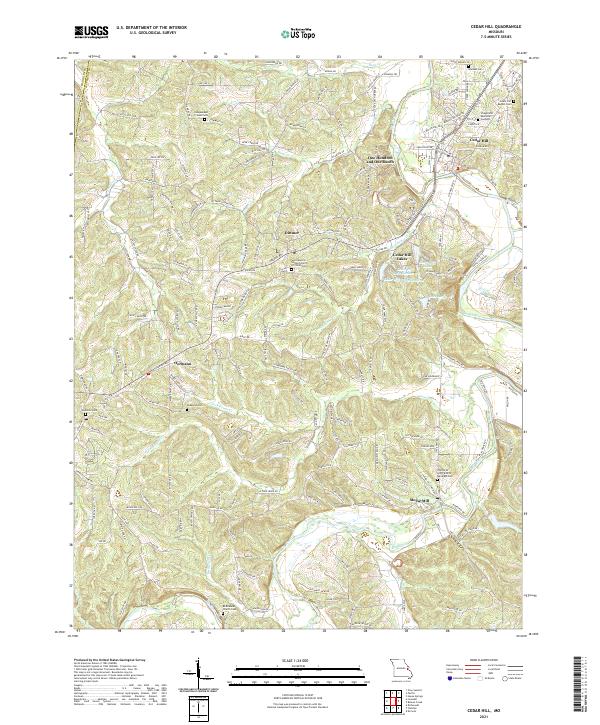 USGS US Topo 7.5-minute map for Cedar Hill MO 2021