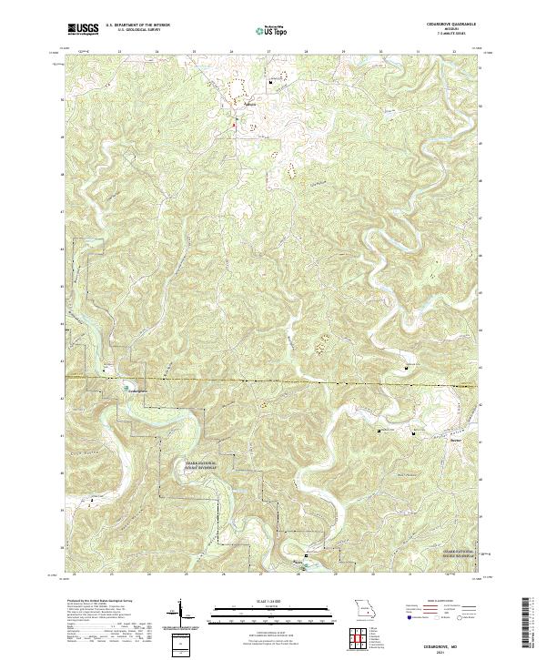 USGS US Topo 7.5-minute map for Cedargrove MO 2021