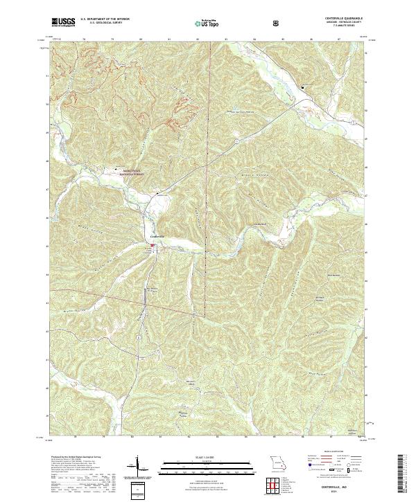 USGS US Topo 7.5-minute map for Centerville MO 2021