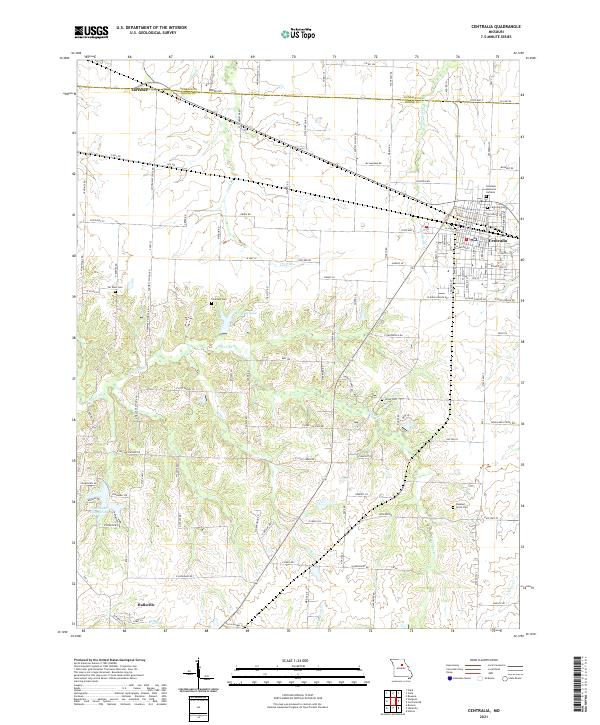 USGS US Topo 7.5-minute map for Centralia MO 2021