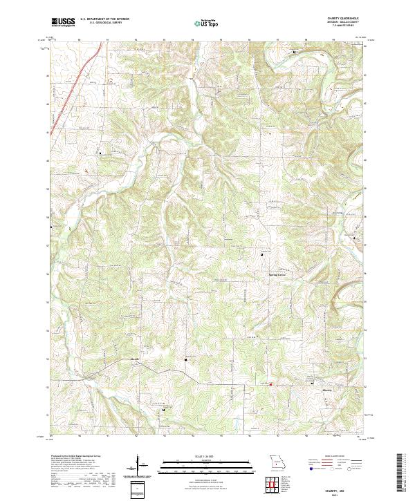 USGS US Topo 7.5-minute map for Charity MO 2021