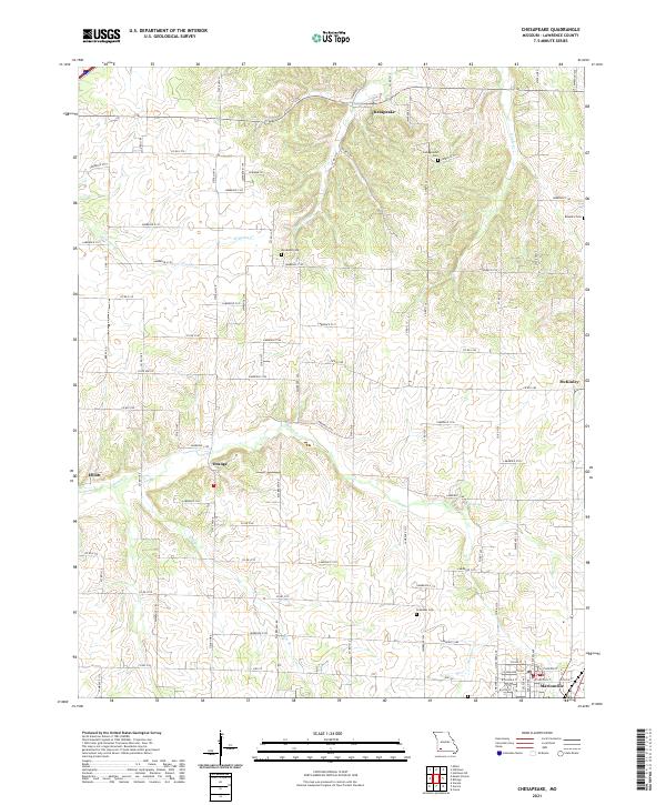 USGS US Topo 7.5-minute map for Chesapeake MO 2021