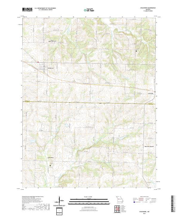 USGS US Topo 7.5-minute map for Chilhowee MO 2021