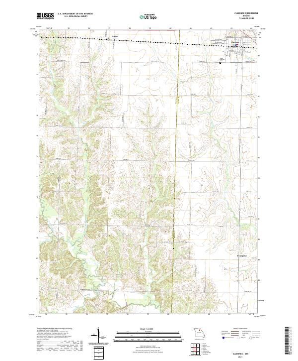 USGS US Topo 7.5-minute map for Clarence MO 2021